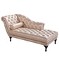 Sala de estar chaise brote brazo de cuero salón de chaise con tapicón mechoso