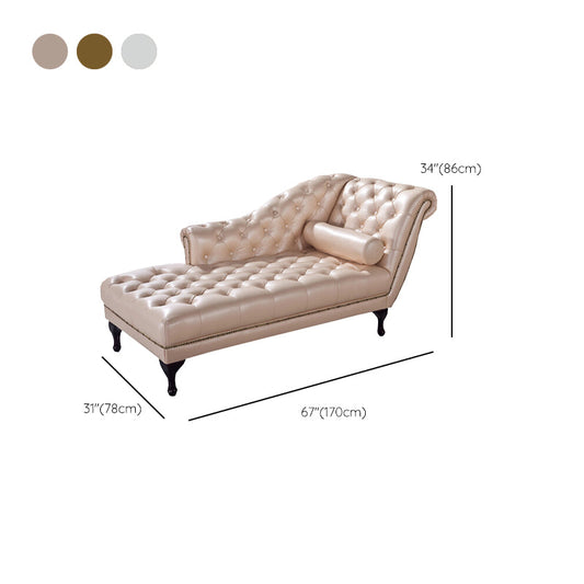 Living Room Chaise Flare Arm Leather Chaise Lounge with Tufted Upholster Clearhalo 'Chairs & Seating' 'Chaise Lounge' 'chaise_lounge' 'furn' 'furn_chaise_lounge' 'Furniture' 'Living Room Furniture' 7663172