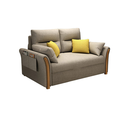 Da 30,7 "divano dormiente in tessuto futon e materasso largo in grigio