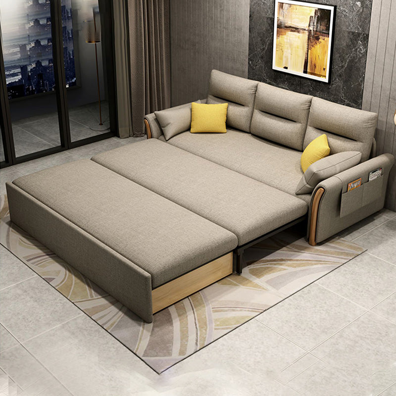 Da 30,7 "divano dormiente in tessuto futon e materasso largo in grigio