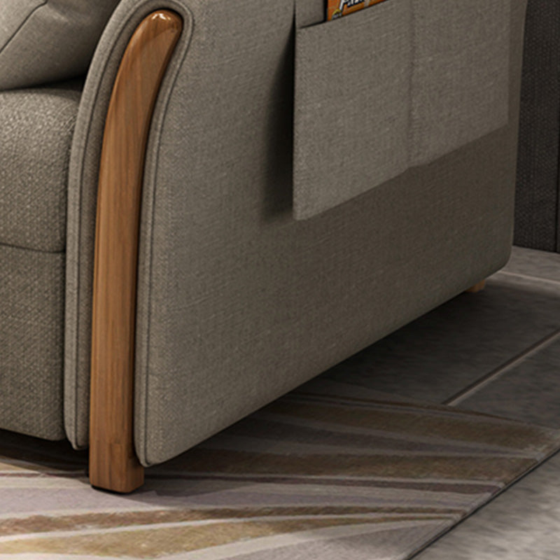 Da 30,7 "divano dormiente in tessuto futon e materasso largo in grigio