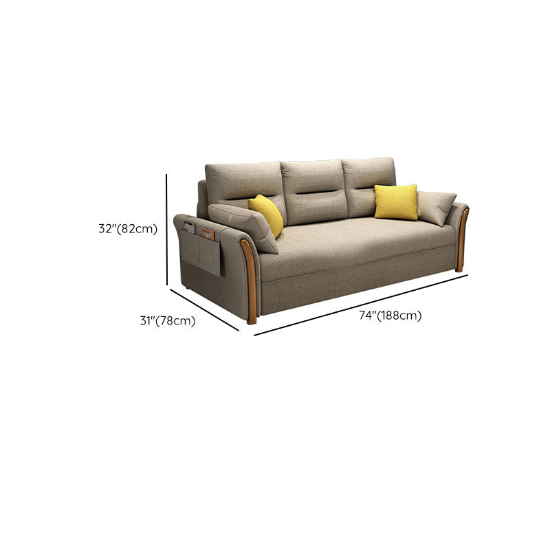 Da 30,7 "divano dormiente in tessuto futon e materasso largo in grigio