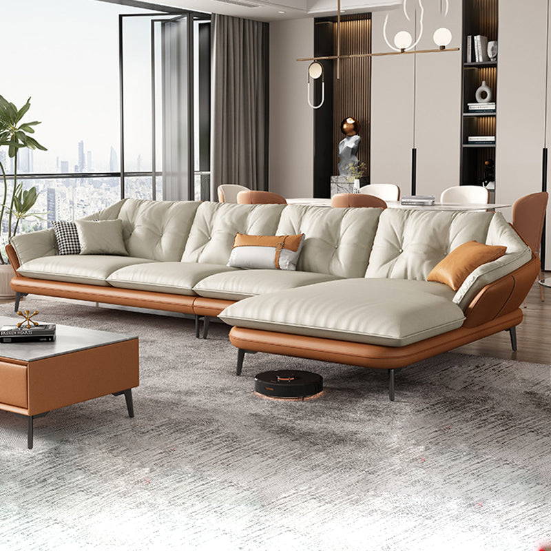 Sezione vera in pelle vera trapuntata BEIGE BEIGE CUSCIONI NEZIONALE