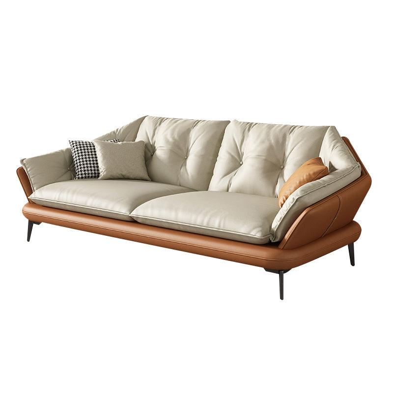 Sezione vera in pelle vera trapuntata BEIGE BEIGE CUSCIONI NEZIONALE