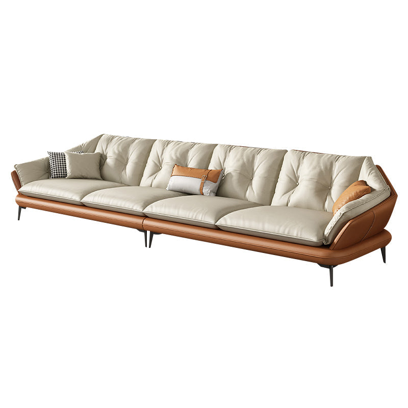 Sezione vera in pelle vera trapuntata BEIGE BEIGE CUSCIONI NEZIONALE