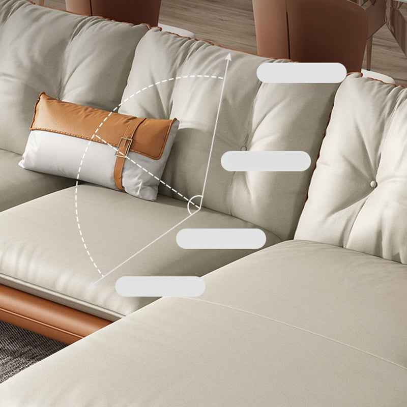 Sezione vera in pelle vera trapuntata BEIGE BEIGE CUSCIONI NEZIONALE