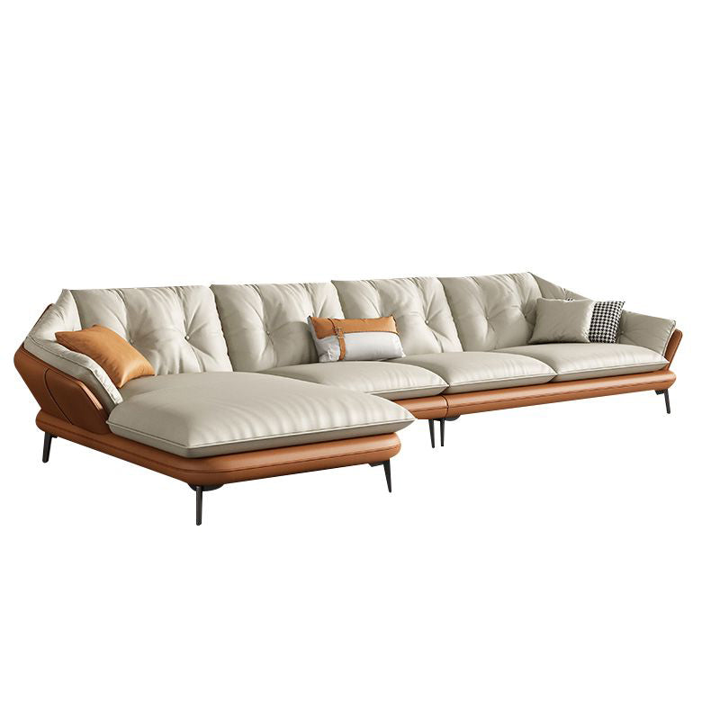 Sezione vera in pelle vera trapuntata BEIGE BEIGE CUSCIONI NEZIONALE