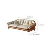 Tufted Genuine Leather Sectionals Flared Arm Beige Cushions Sectional Sofa