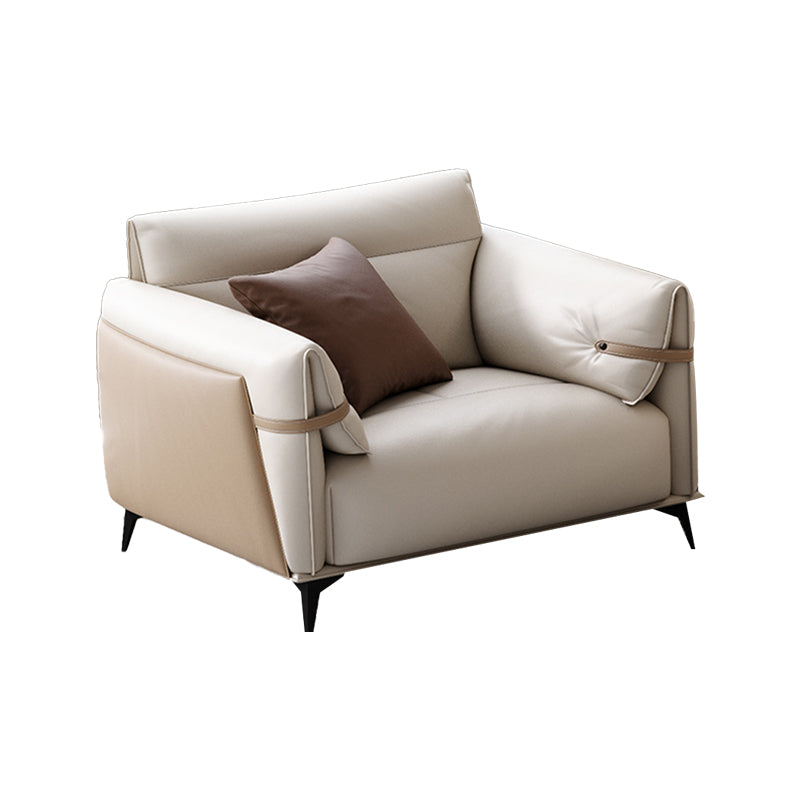 Contemporary Pillow Top Arm Sectional Genuine Leather Sectional Sofa 1-Seater Sofa Genuine Leather Clearhalo 'furn' 'furn_sectionals' 'Furniture' 'Living Room Furniture' 'Sectionals' 7663283