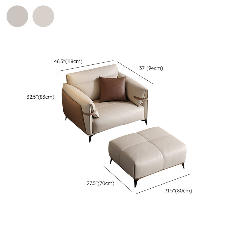 Contemporary Pillow Top Arm Sectional Genuine Leather Sectional Sofa Clearhalo 'furn' 'furn_sectionals' 'Furniture' 'Living Room Furniture' 'Sectionals' 7663290