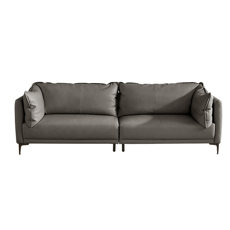 Eigentijdse vierkante arm sectionele echt lederen stationaire sectionele set