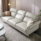 Glam 102.8" Flared Arm Sectional Grey Faux Leather Sectional Sofa