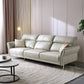 Glam 102.8" Flared Arm Sectional Grey Faux Leather Sectional Sofa