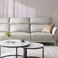 Glam 102.8" Flared Arm Sectional Grey Faux Leather Sectional Sofa
