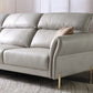 Glam 102.8" Flared Arm Sectional Grey Faux Leather Sectional Sofa