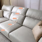 Glam 102.8" Flared Arm Sectional Grey Faux Leather Sectional Sofa