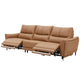 Genuine Leather Flared Arm Sectional -Contemporary Power Recliner Sectional Couch 3-Seater Sofa & Double Electric Genuine Leather Orange Clearhalo 'furn' 'furn_sectionals' 'Furniture' 'Living Room Furniture' 'Sectionals' 7663453