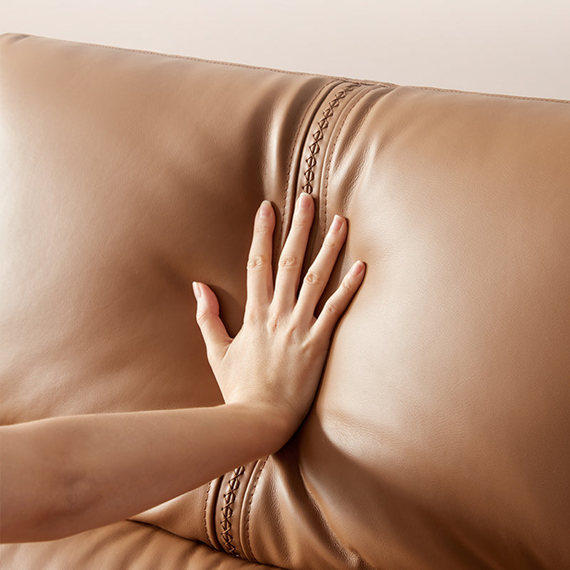 Genuine Leather Flared Arm Sectional -Contemporary Power Recliner Sectional Couch Clearhalo 'furn' 'furn_sectionals' 'Furniture' 'Living Room Furniture' 'Sectionals' 7663459