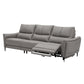 Genuine Leather Flared Arm Sectional -Contemporary Power Recliner Sectional Couch 3-Seater Sofa & Left Electric Genuine Leather Gray Clearhalo 'furn' 'furn_sectionals' 'Furniture' 'Living Room Furniture' 'Sectionals' 7663462