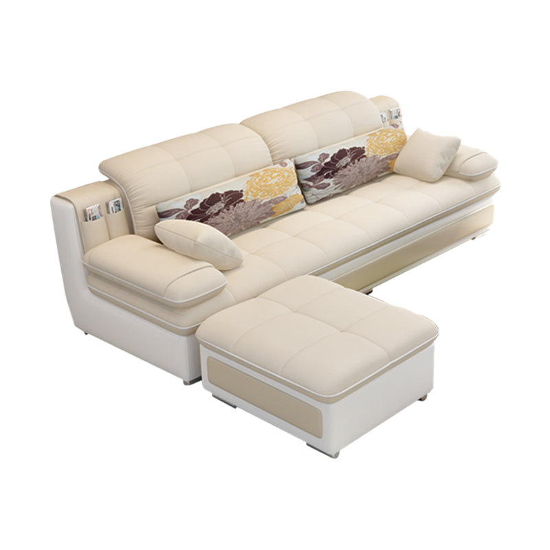 Sezione da braccio del cuscino scandinavo divano, sezionali di Chesterfield in leatine finte