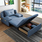 Blaues Aufbewahrungsfutonsofa Bett Faux Leder Skandinavisches Sofa Bett