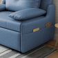 Blaues Aufbewahrungsfutonsofa Bett Faux Leder Skandinavisches Sofa Bett