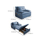 Blaues Aufbewahrungsfutonsofa Bett Faux Leder Skandinavisches Sofa Bett