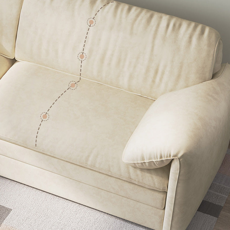 コンテンポラリーホワイトファブリック布団枕トップアーム布団ソファベッド