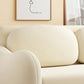 Fabric Pillow Back Sofa Bed Glam Futon Sleeper Sofa Bed in White