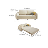 Fabric Pillow Back Sofa Bed Glam Futon Sleeper Sofa Bed in White