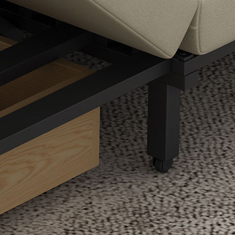 Contemporary Faux Leather Futon And Mattress, Storage Sleeper Sofa in Green and White Clearhalo 'furn' 'furn_futons' 'Furniture' 'Futons & Daybeds' 'Futons' 'Living Room Furniture' 7663735