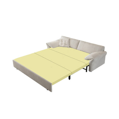 ホワイトファブリックスリーパーソファの収納引き出し布団フレーム付きグラム布団