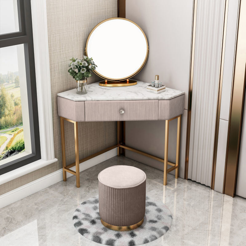 Cossero de metal de tocador glamoroso de 27 "de ancho con cajón