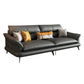 Glam Settee Genuine Leather Black Living Room Flared Arm Cushions Standard Sofa 98"L x 37"W x 33"H Clearhalo 'furn' 'furn_sofas' 'Furniture' 'Living Room Furniture' 'Sofa' 'sofas' 7663859