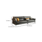 Glam Settee Genuine Leather Black Living Room Flared Arm Cushions Standard Sofa Clearhalo 'furn' 'furn_sofas' 'Furniture' 'Living Room Furniture' 'Sofa' 'sofas' 7663877