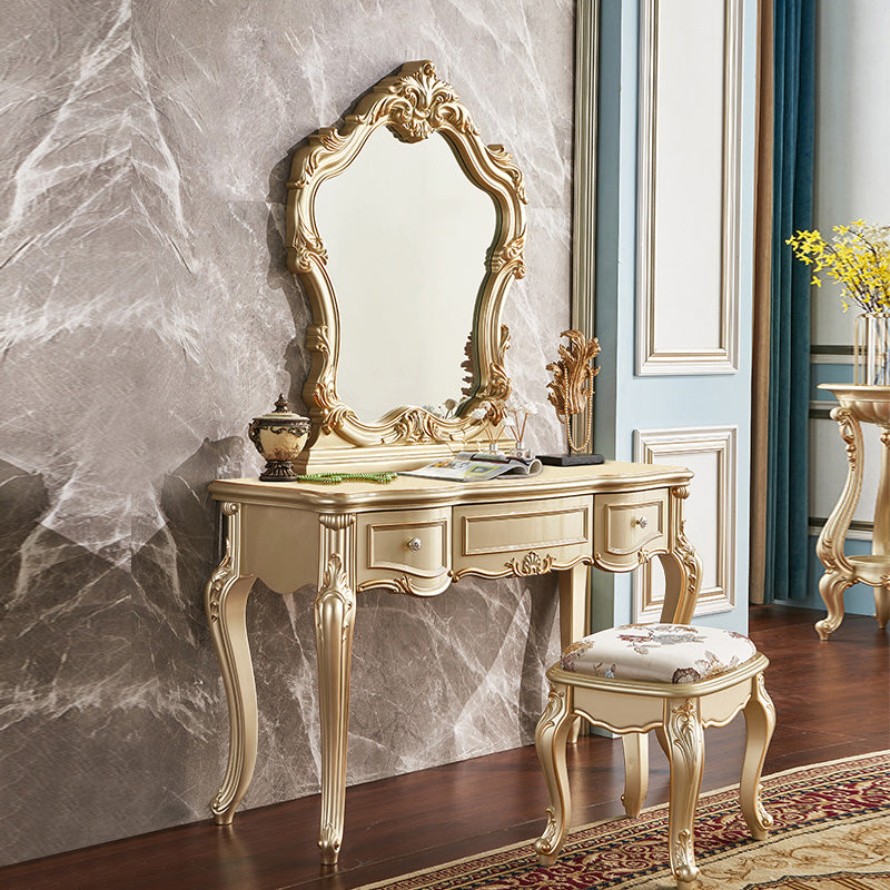 19 "brede Victoriaanse make-up ijdelheid houten kaptafel met spiegel