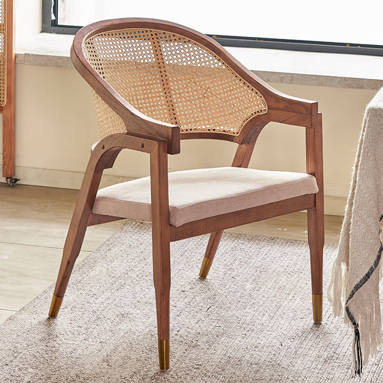 Scandinavian Solid Wood Parsons Chair/Accent Armchair with Woven Back
