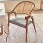 Scandinavian Solid Wood Parsons Chair/Accent Armchair with Woven Back