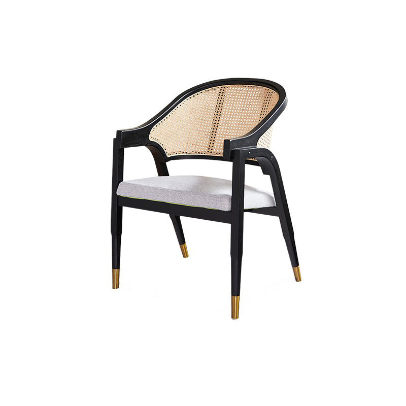 Scandinavian Solid Wood Parsons Chair/Accent Armchair with Woven Back