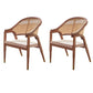 Scandinavian Solid Wood Parsons Chair/Accent Armchair with Woven Back