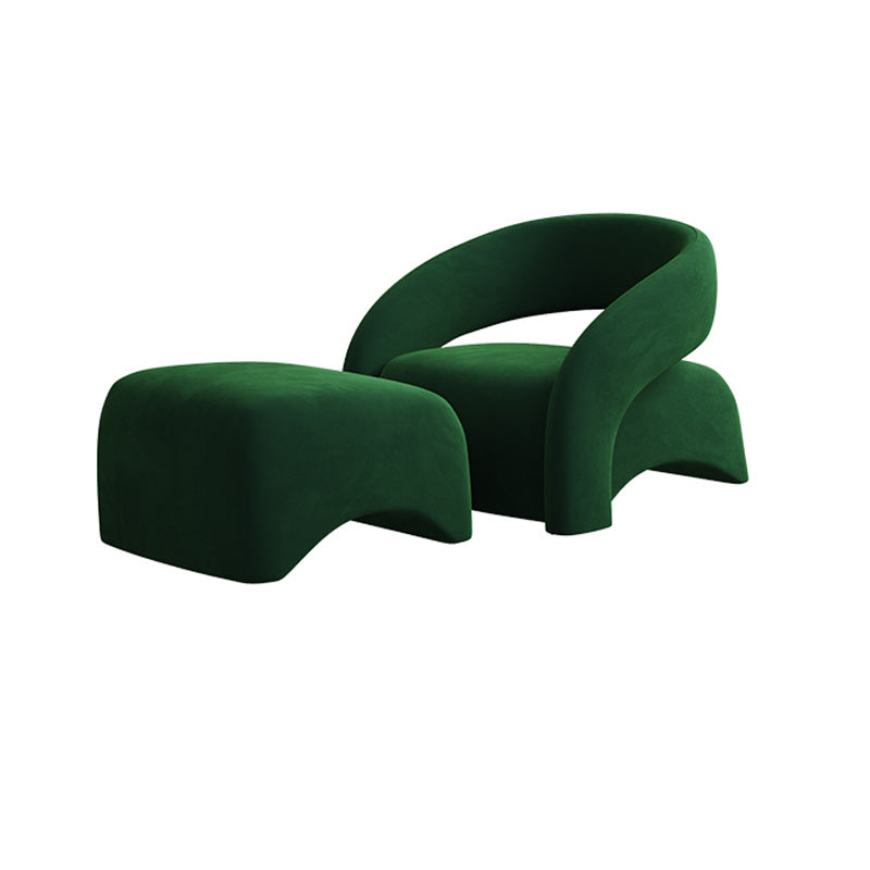 Sedia a braccio moderna di metà secolo con la schiena stretta in lana/velluto per soggiorno