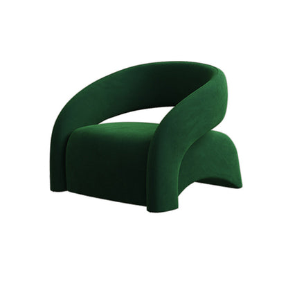 Sedia a braccio moderna di metà secolo con la schiena stretta in lana/velluto per soggiorno