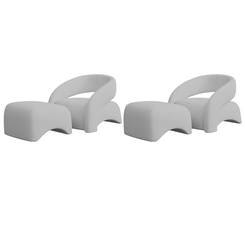 Sedia a braccio moderna di metà secolo con la schiena stretta in lana/velluto per soggiorno