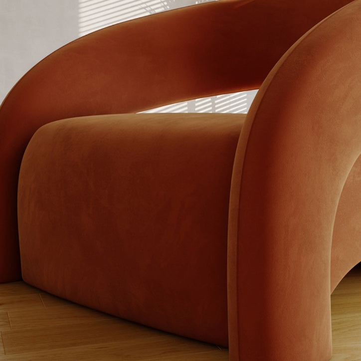 Sedia a braccio moderna di metà secolo con la schiena stretta in lana/velluto per soggiorno