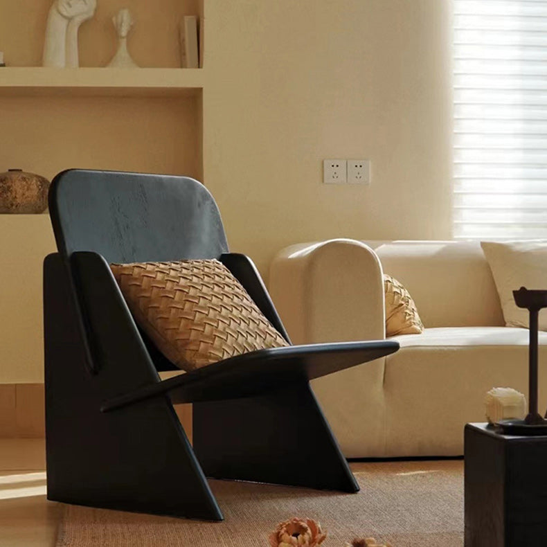 Scandinavian Living Room Lounge Chair Wooden Accent Room Chair Black 1 Piece Clearhalo 'Accent Chairs' 'accent_chairs' 'Chairs & Seating' 'furn' 'furn_accent_chairs' 'Furniture' 'Living Room Furniture' 7664260