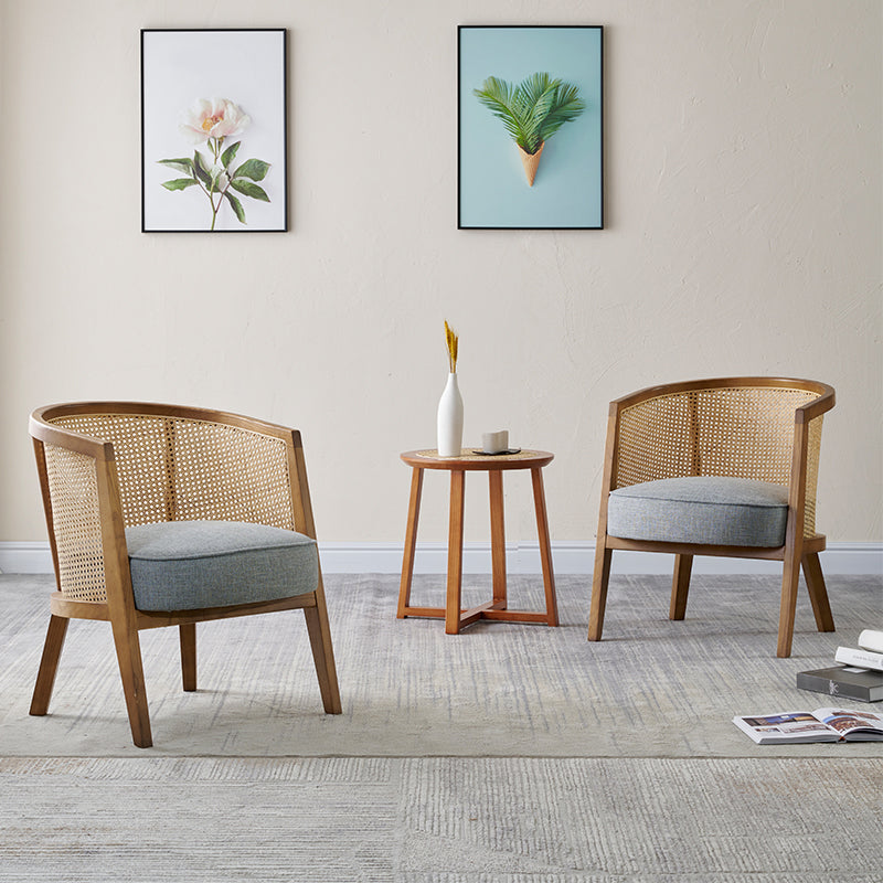 Traditional Wood Living Room Chair Basic Four Leg Accent Armchair