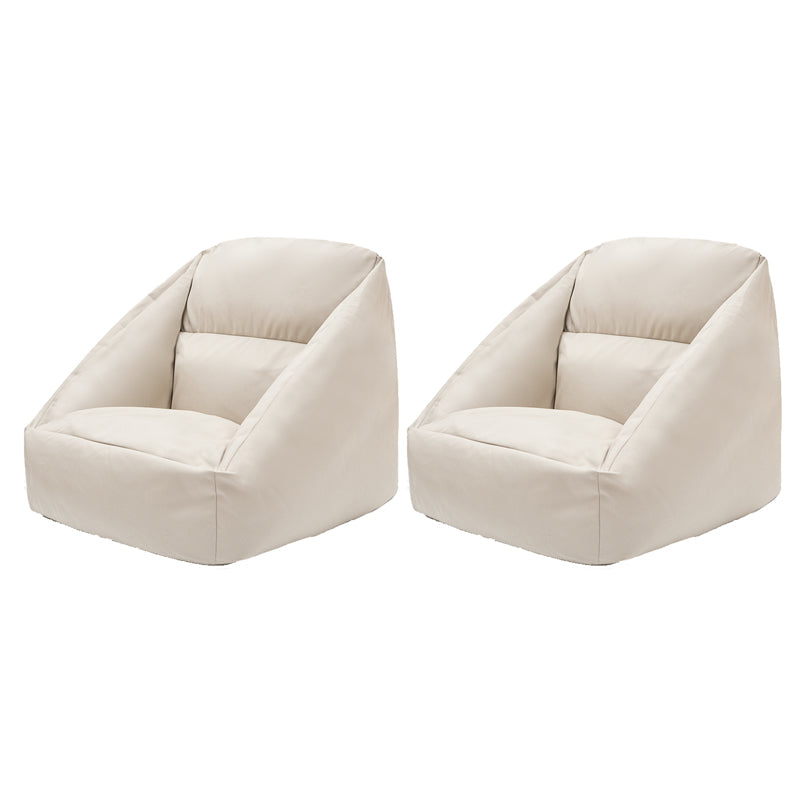 Scandinavian Living Room Chesterfield Chair Solid Color Chesterfield Chair Off-White Synthetic 2 Piece Set Clearhalo 'Accent Chairs' 'accent_chairs' 'Chairs & Seating' 'furn' 'furn_accent_chairs' 'Furniture' 'Living Room Furniture' 7664394