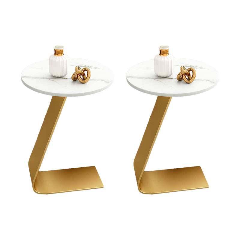 Glam Round Side Table 17.7-inch Metal C End Table for Living Room