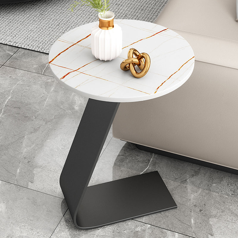Glam Round Side Table 17.7-inch Metal C End Table for Living Room