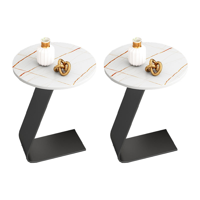 Glam Round Side Table 17.7-inch Metal C End Table for Living Room